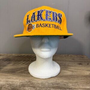 Mitchell & Ness Los Angeles Lakers Basketball Snapback Hat In Yellow Adjustable